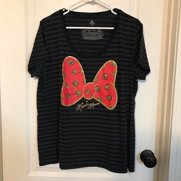 Disney black stripe T-shirt with Minnie Ears front shirt design. Size xxl - Picture 5 of 8